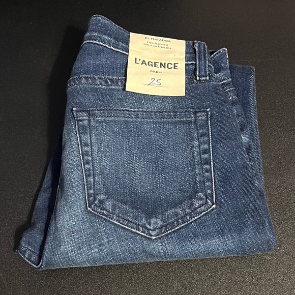 NWT L'AGENCE El Matador French Slim Fit Dark Denim Jeans - Picture 3 of 4